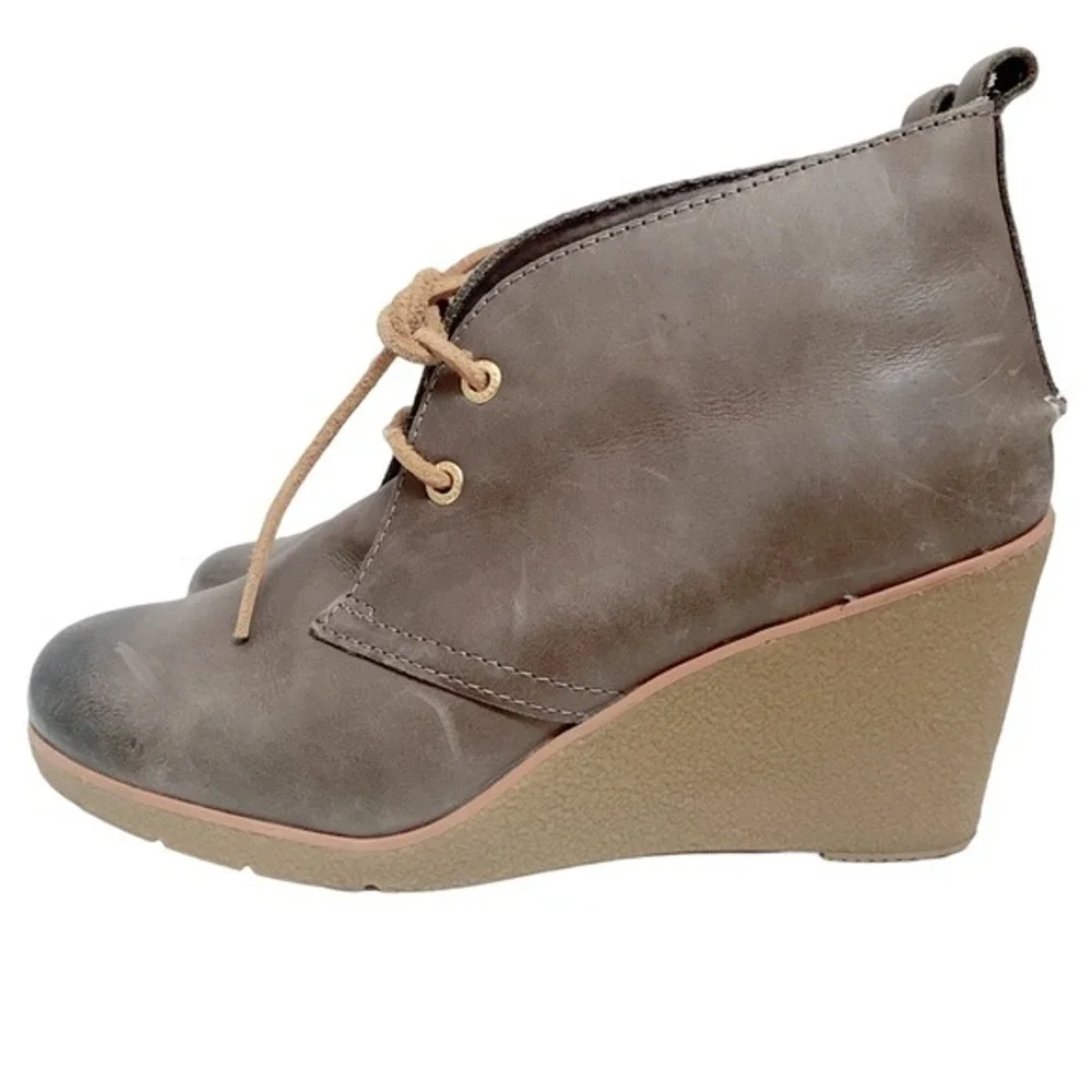 Sperry TopSider Harlow Wedge Chukka Boots Womens‎ Size 8M  Burnished Leather